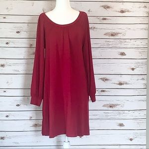 NWT LOU & GREY LONG SLEEVED RED DRESS SMALL
